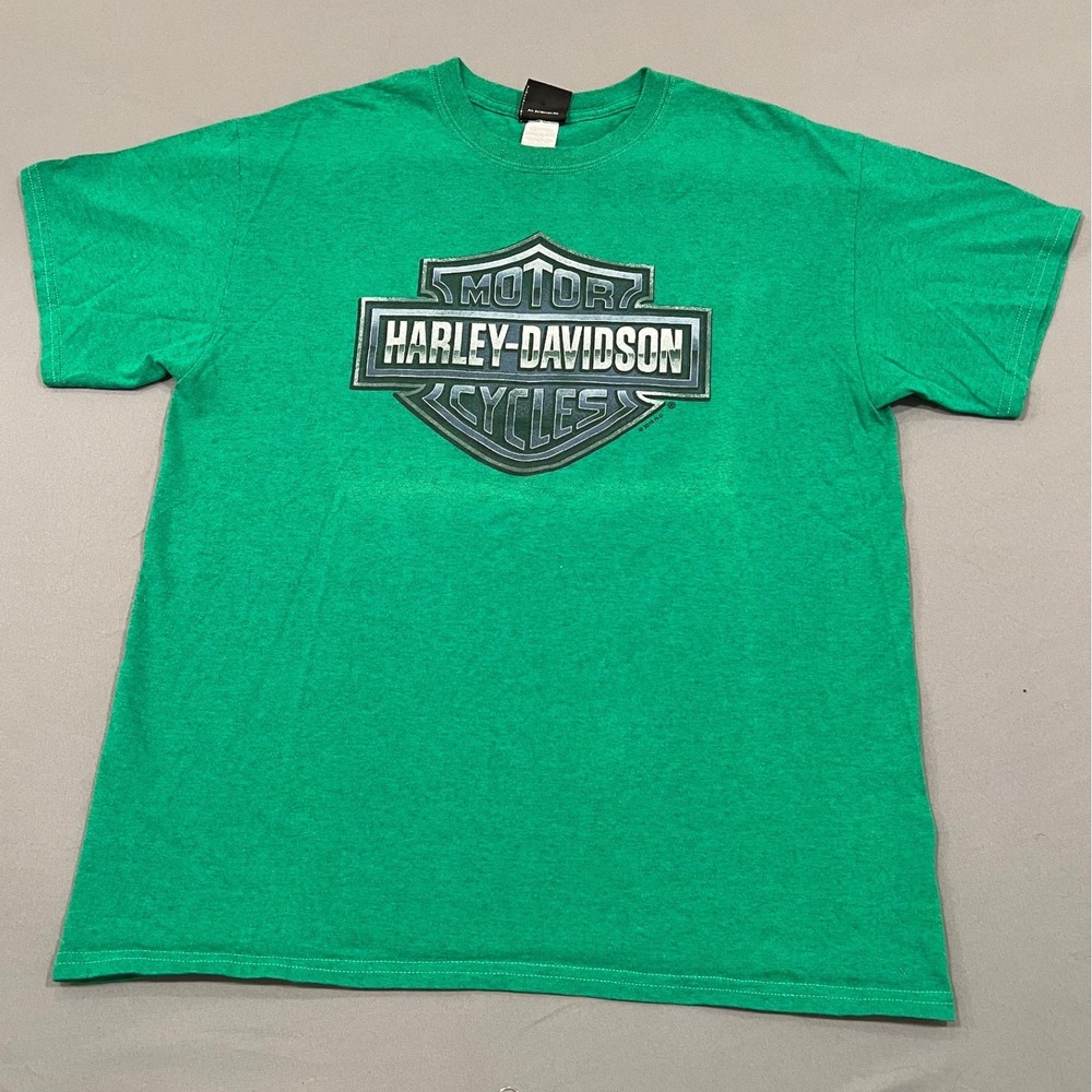 Harley Davidson Indianapolis Southside Pinup Girl Green Graphic T-Shirt Mens L
